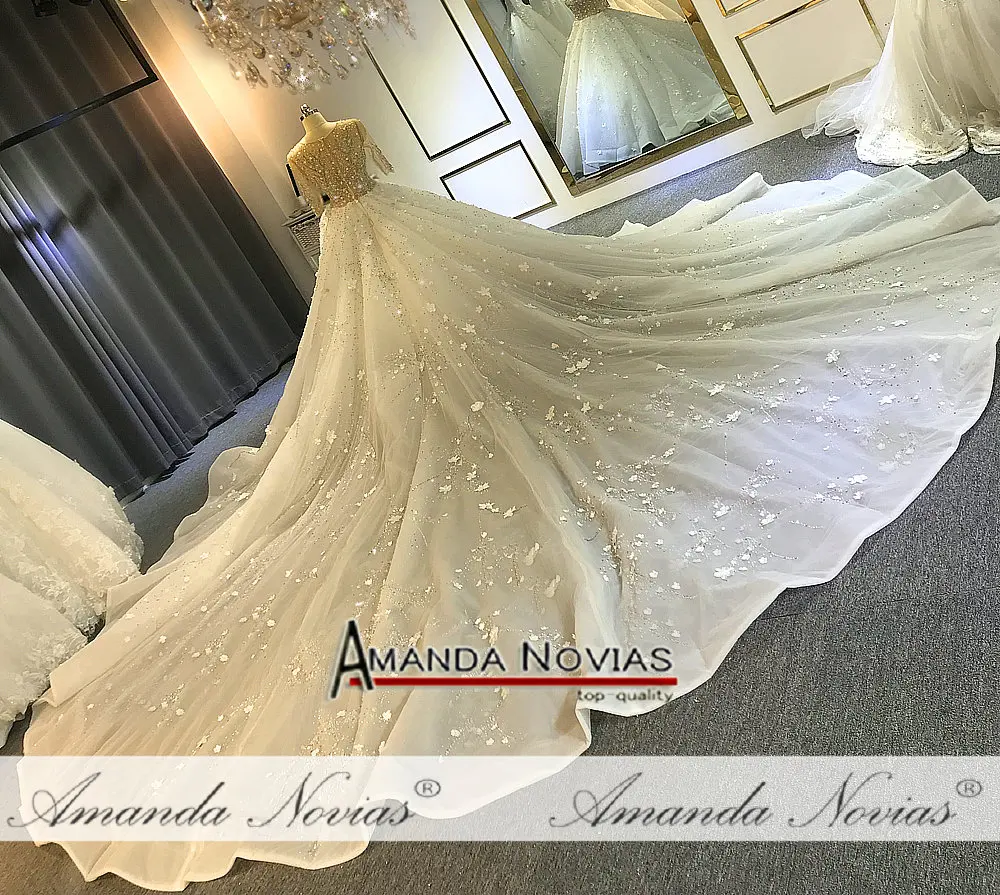Amanda Novias роскошный платья со шлейфом Свадебное платье