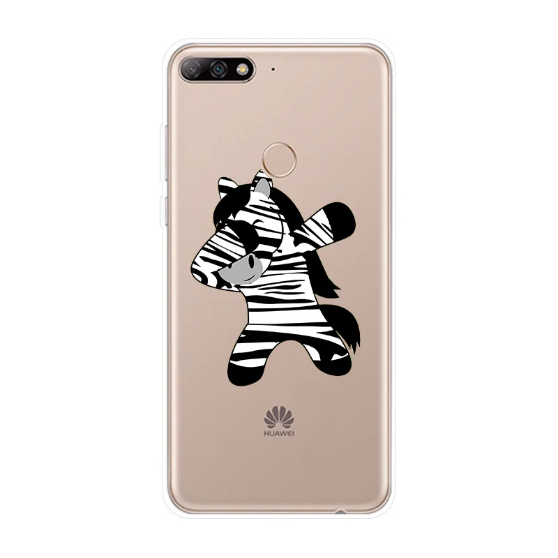 Phone Case For Huawei Y3 Y5 Y6 2017 Y7 Prime Y9 2018 2019 Cover Funny Pose Patterned Silicone II Pro |