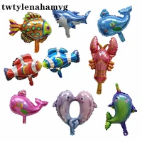 mini the new fish animal balloons birthday decorative dall shark lobster octopus sea theme party decor childrens day toys