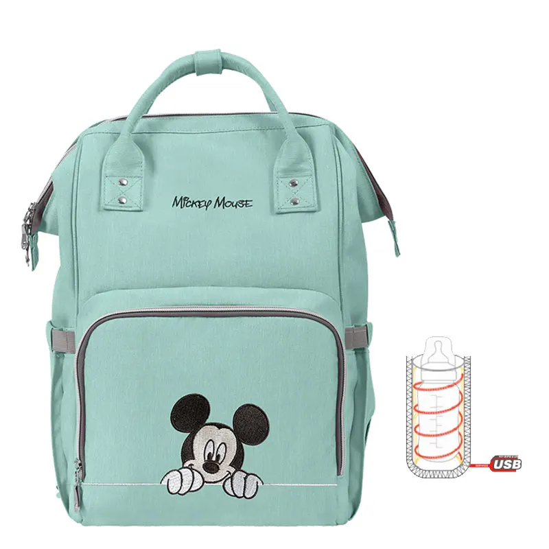 Сумка для детских подгузников disney сумка мам большой рюкзак с USB подогревом сумки