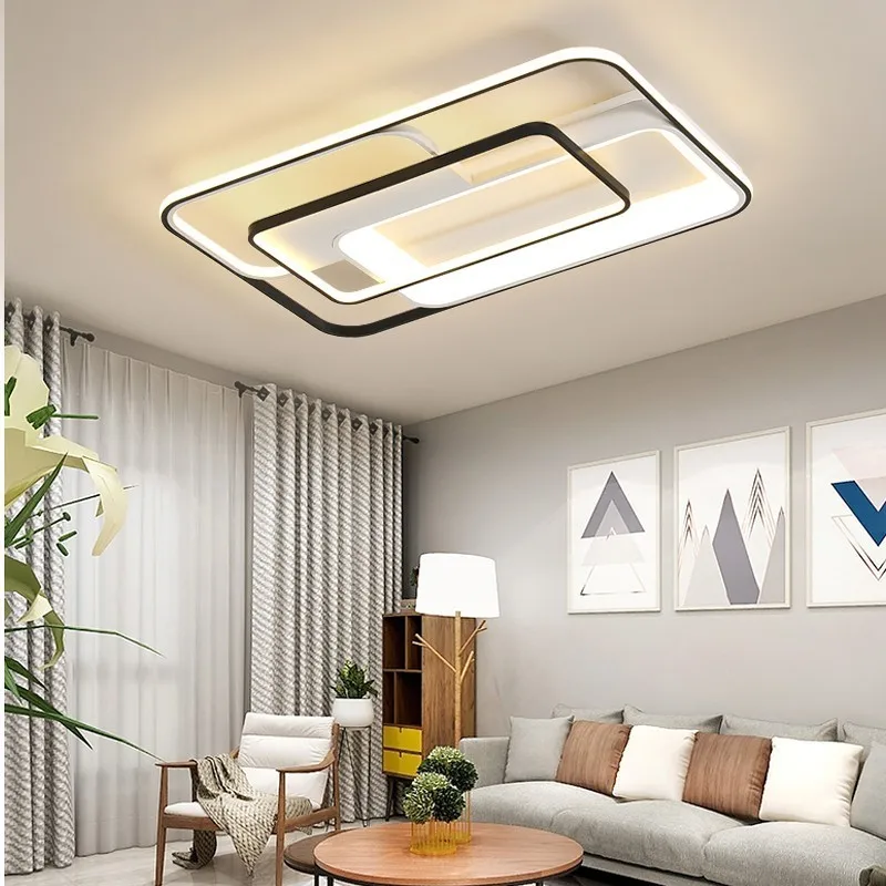 Белая и черная светодиодная Люстра для гостиной спальни столовой акриловая