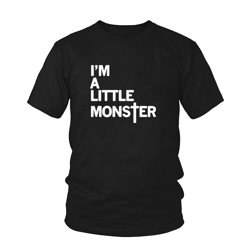 Футболка женская в стиле Харадзюку с надписью I A Little Monster Повседневный хлопковый