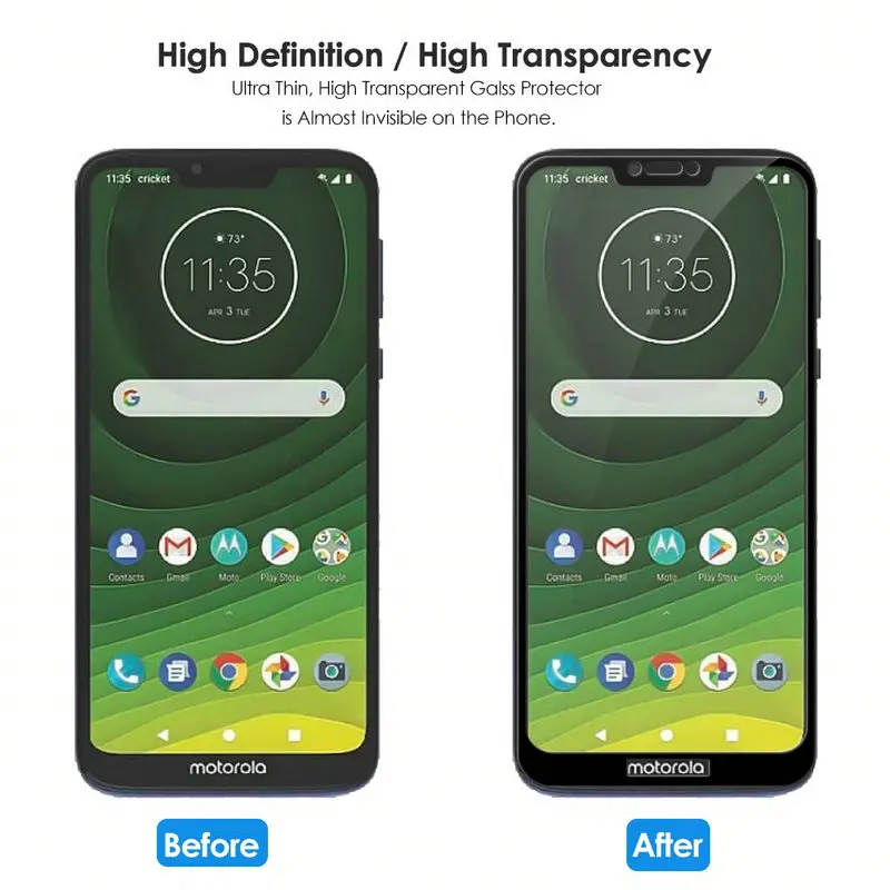 Закаленное стекло для защиты экрана Motorola Moto G7 power Play Plus полное покрытие