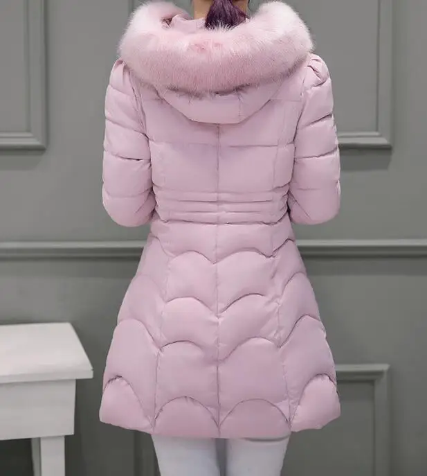 Женская Длинная зимняя куртка новая модная теплая с тяжелыми волосами пальто