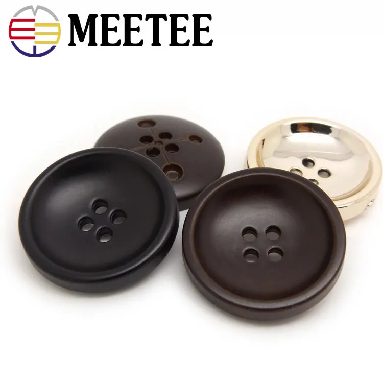 50pcs Meetee High quality Round Resin Button Plastic Four eye Nylon Cloth Buttons Sewing Clothing accessory DIY scrapbookin B4 3|gold buttons|jacket