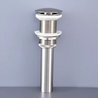brushed nickel brass large round cap pop up bathroom sink basin waste drain without overflow bathroom accessory msd072