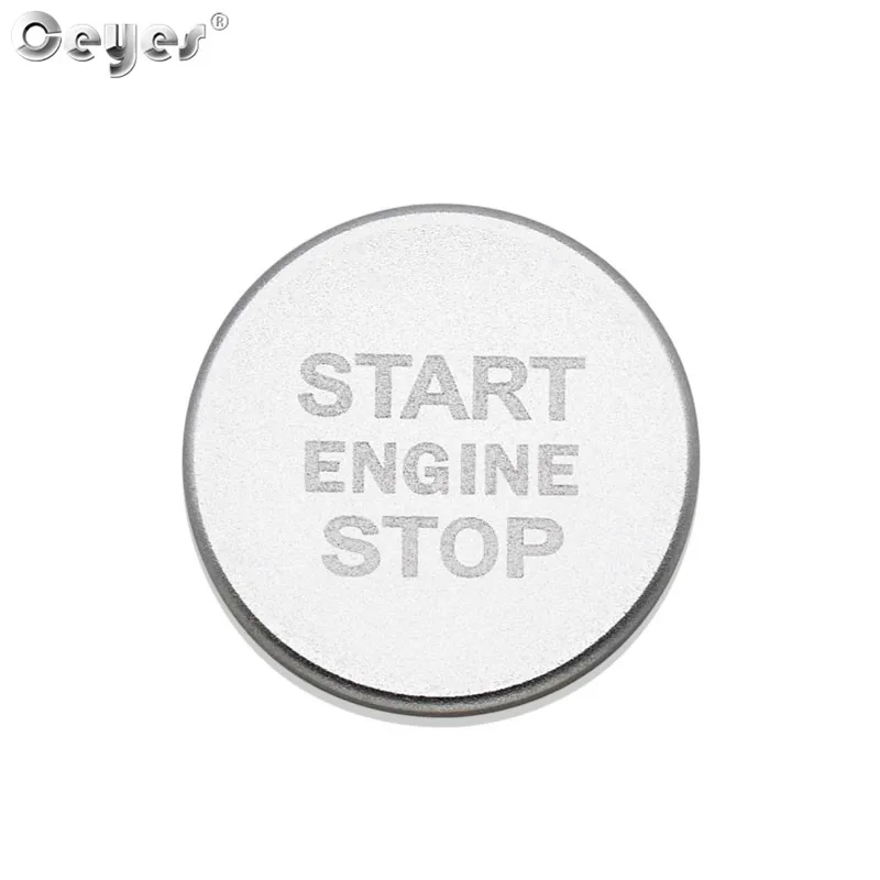 Silver Button Cover Ceyes, авто двигатель, кнопка запуска, переключатель, кольцо для ключей, автомобильный Стайлинг, чехол для Audi A4 A5 A7 Q3 Q5 Q7, декоративная крышка, аксессуары для интерьера - Название цвета: Silver Button Cover