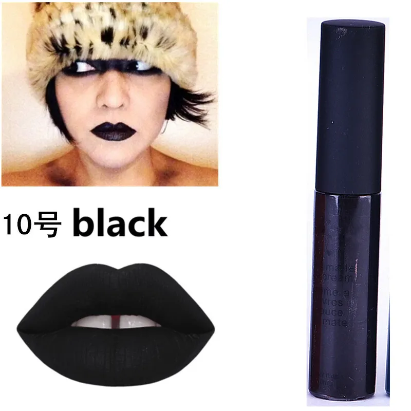 Макияж Губная помада матовый фиолетовый синий черный карандаш для губ