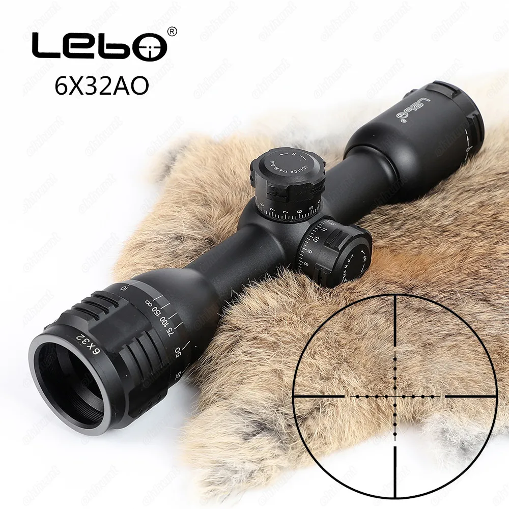 LEBO 6x32 АО прицел Охотничья оптика Стекло гравированный сетка с многослойным