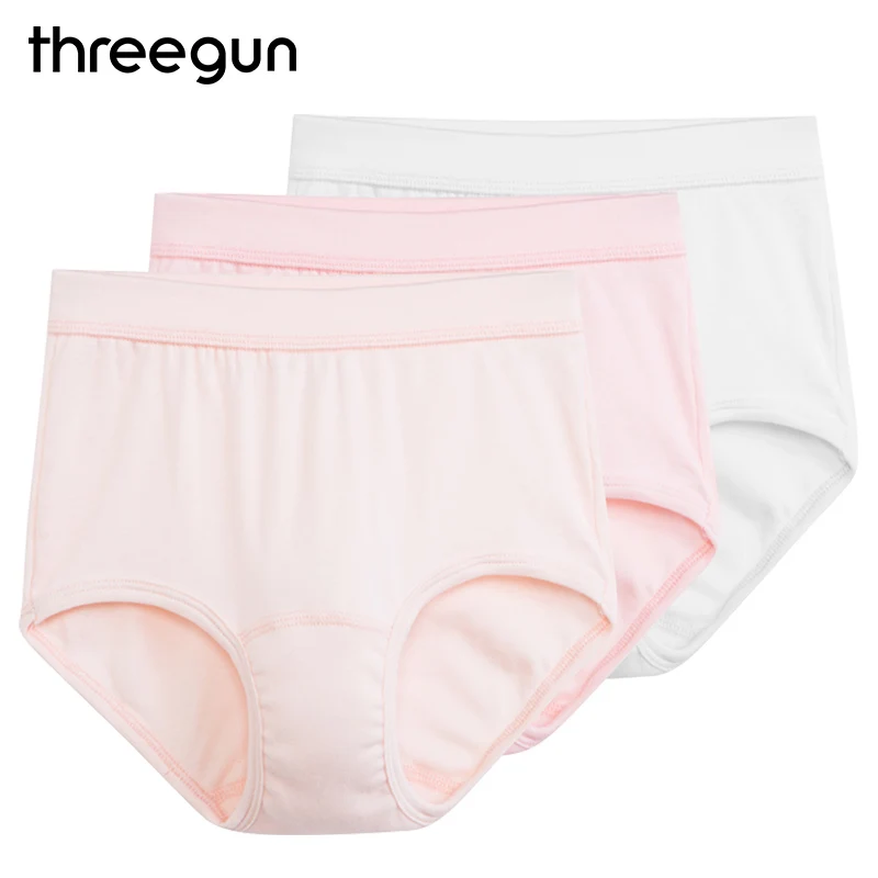 THREEGUN BAILIAN, нижнее белье, 3 шт., женские трусики, хлопок, в рубчик, растягиваются, низкая талия, женские летние трусы, милое нижнее белье, много