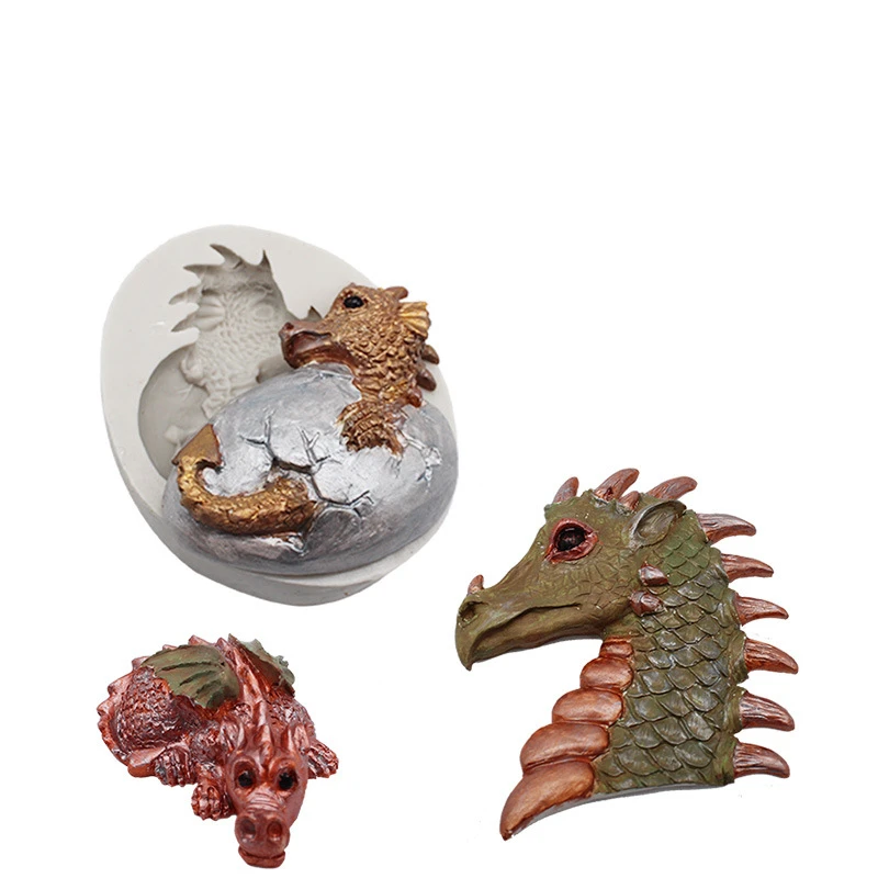 3D Пасхальная Dinosau силиконовая форма для выпечки Diy Dry Pez Мягкая Керамическая