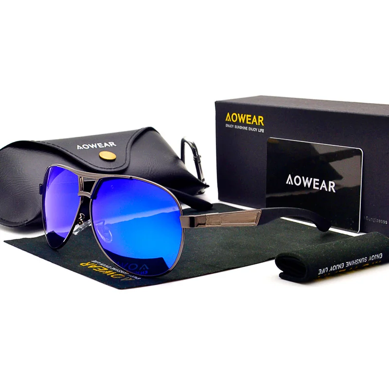 AOWEAR HD очки ночного видения мужские Поляризованные желтые линзы очки для вождения солнцезащитные очки модные высококачественные мужские очки
