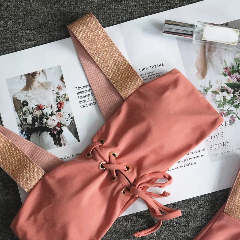 Пляжная одежда бикини купальник для женщин 2019 пуш-ап большого размера спорта на