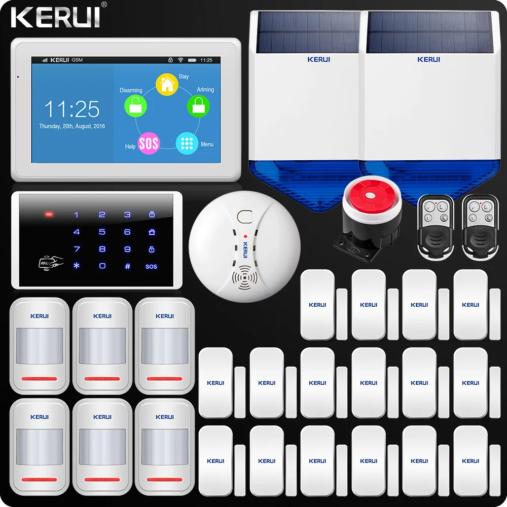 Kerui K7 большой сенсорный экран wifi GSM сигнализация 7 дюймов TFT цветной дисплей