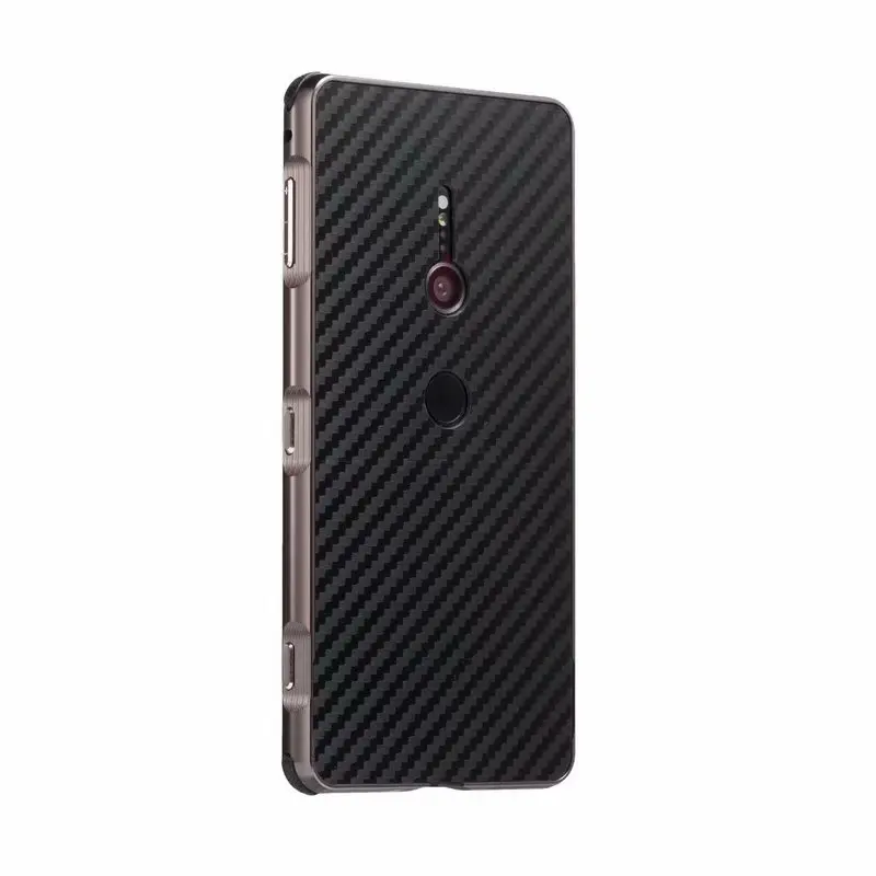 Роскошные Гибридный чехол для sony Xperia XZ3 XA2 ультра XZ2 мини жесткого углеродного волокна Coque металлический бампер+ PC защитный чехол