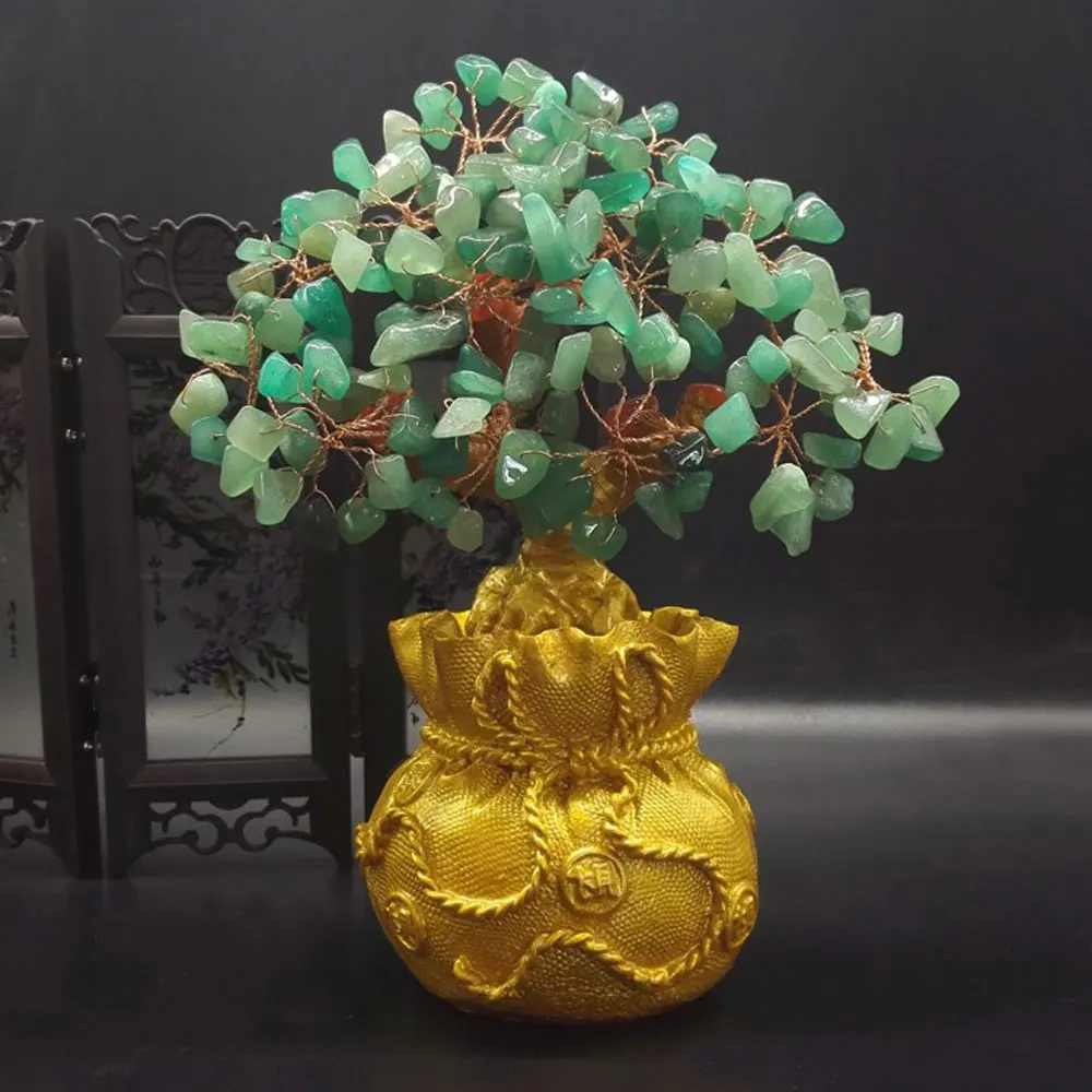 Money Spinning Tree Ornament Fortune Delicate Crystal Purse Hotel Celebration Business | Дом и сад