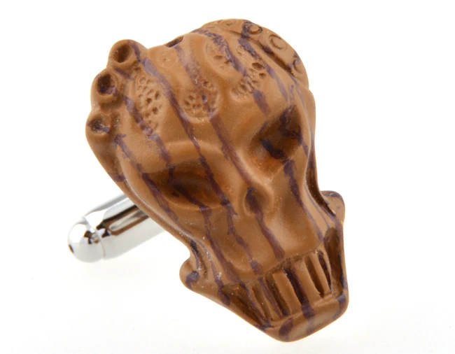 SUNNYLINK мужские запонки коричневый черный череп Запонки скелет для рубашки J1063|skeleton