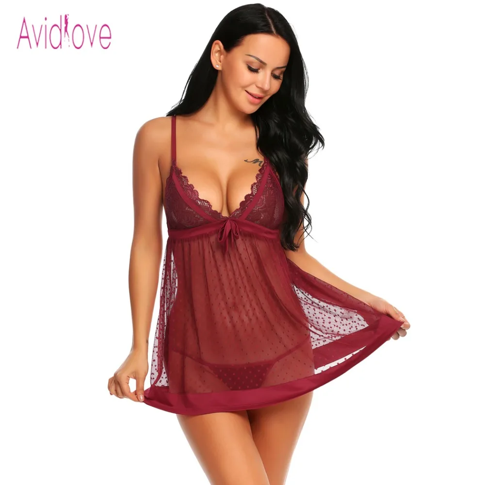 Женское нижнее белье Avidlove сексуальное эротическое мини Babydoll прозрачное ночное