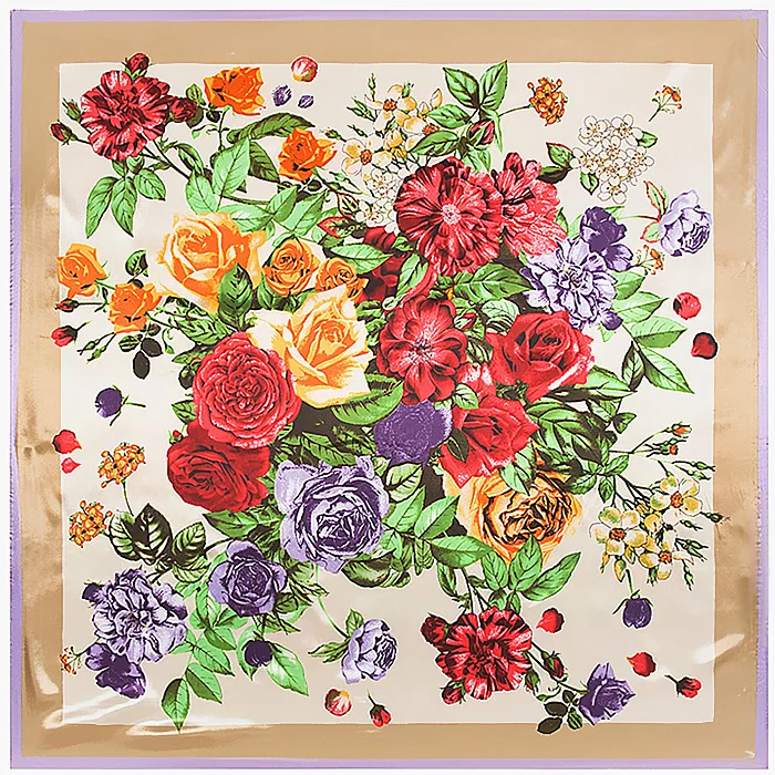 

90cm * 90cm new scarf plant flowers lady scarf silk scarf simulation