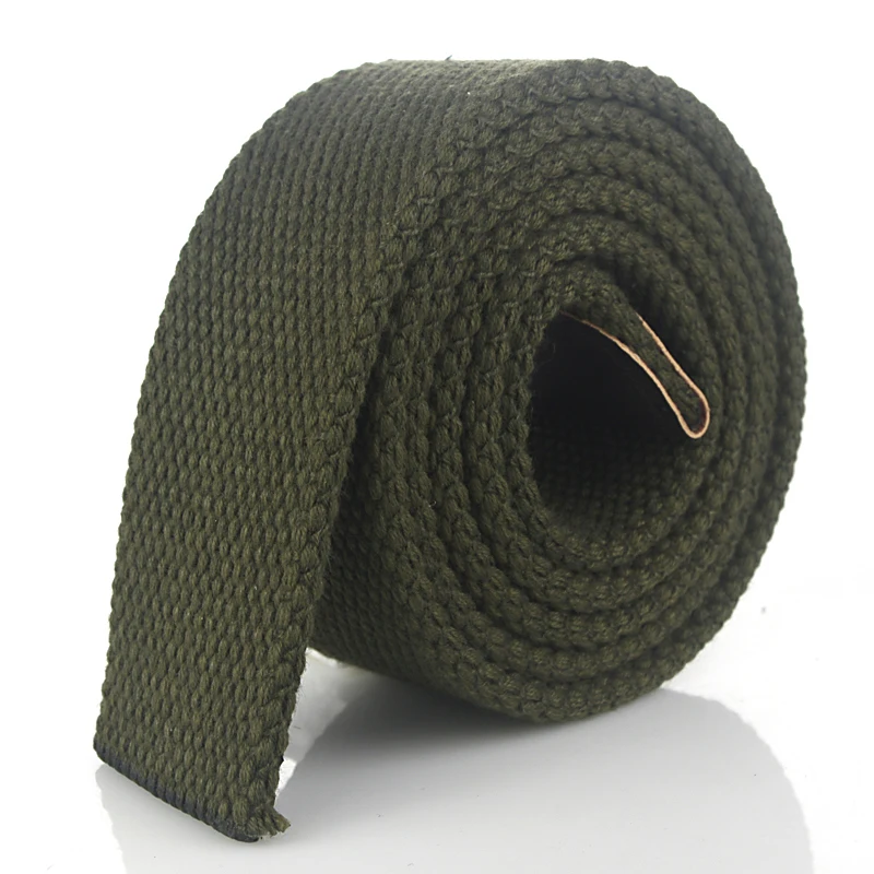 Dark green gold Горячие военный ремень из парусины тела мужчины женщины утолщаются 4 мм Военная ширина 3,8 см дизайнерское, высокого качества 110-160 см без пряжки - Цвет: Dark green gold