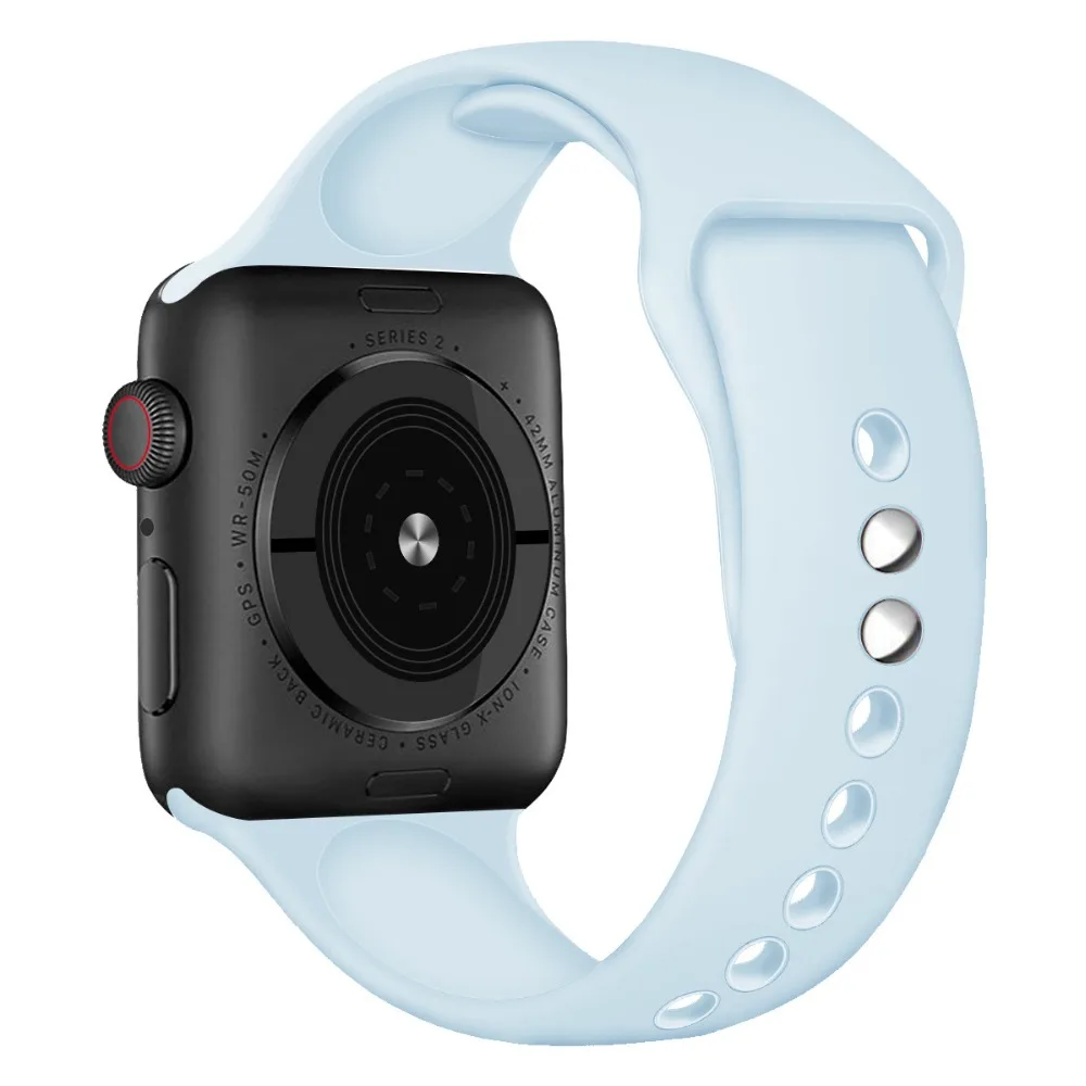 Ремешок для Apple Watch 38 мм 42 мм iWatch 4 ремешка 44 мм 40 мм спортивный силиконовый ремень браслет Apple watch 5 4 3 2 Аксессуары для ремешка