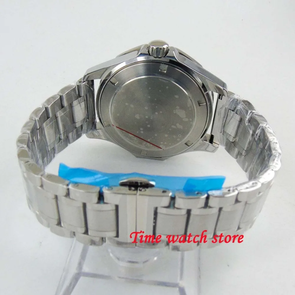 Твердые 45 мм многоугольные мужские часы синий циферблат сапфировое стекло