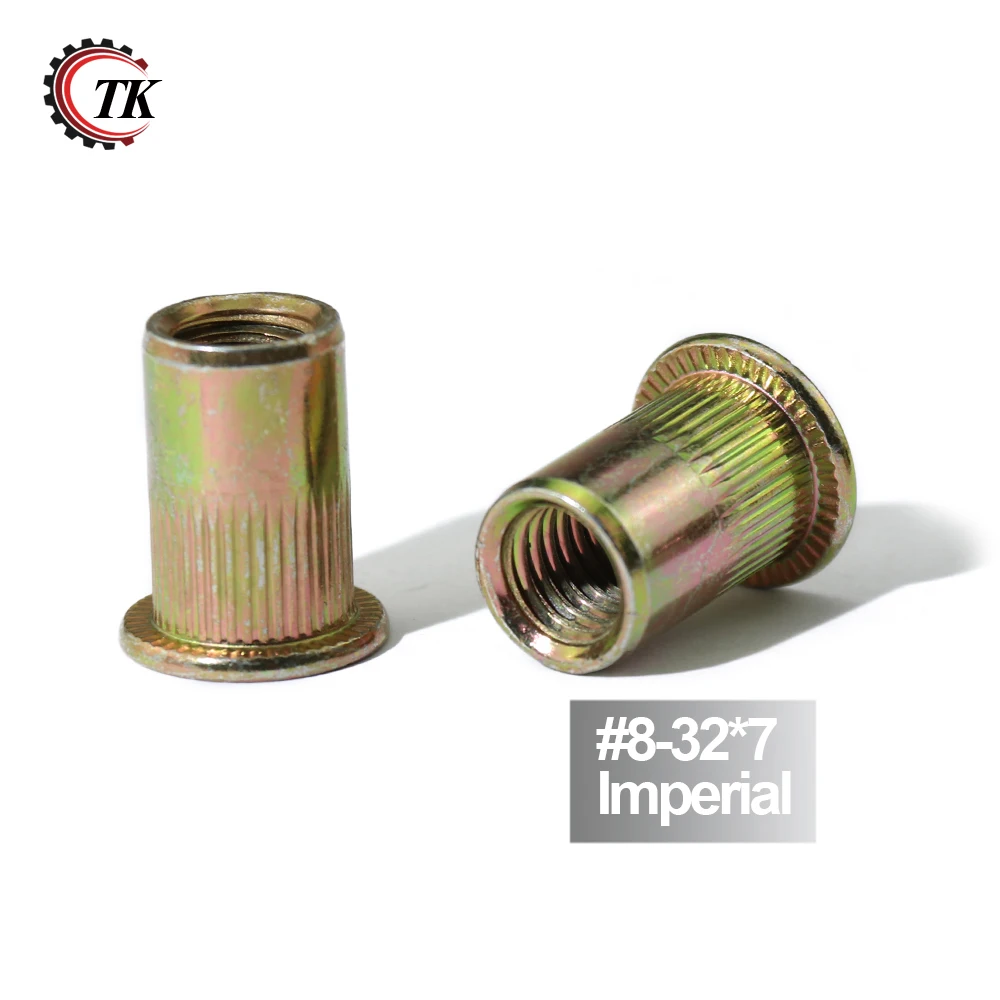 20 шт. imperial #8-32*7 заклепки гайка из углеродистой стали плоская головка Резьбовая