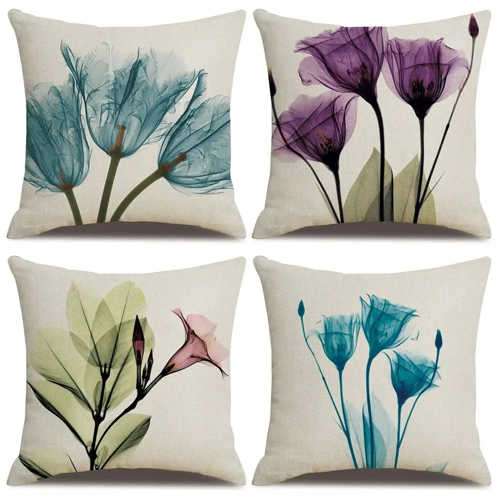 Свежий Тюльпан Цветок Подушка с узором в виде Квадратов чехол подушка для дивана