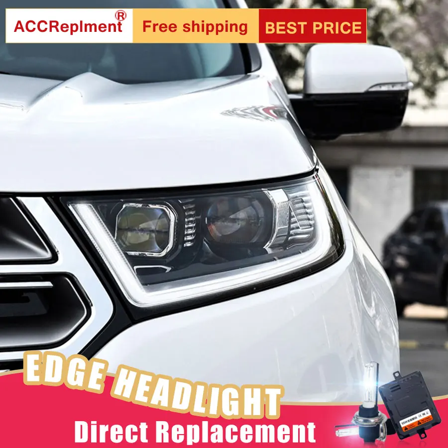 2 шт. светодиодный ные фары для Ford Edge 2015-2018 Автомобильные ангельские глазки