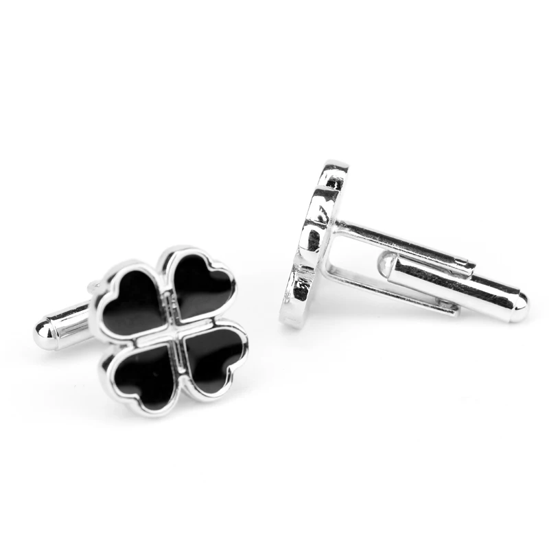 Высококачественные свадебные черные эмалевые пуговицы в форме сердца для мужчин