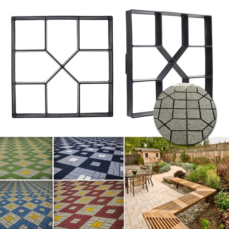 

DIY Plastic Path Maker Mold Manually Paving Cement Brick Stone Road Paving Mold Concrete Molds Tool for Garden Paving Accessory