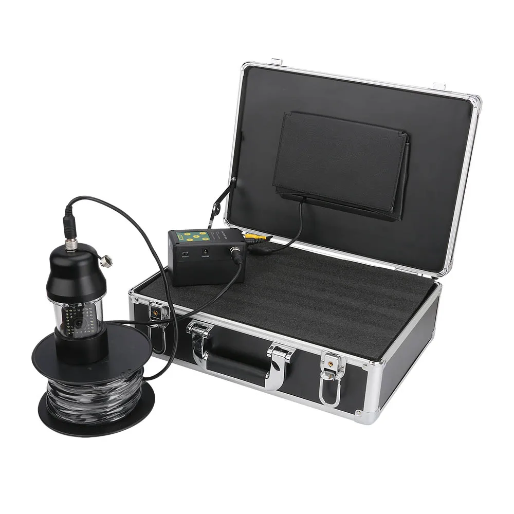 Pаспродажа Видеокамера для подводной рыбалки GAMWATER, 7 дюймов, 20 м, 50 м, 100 м, рыбопоисковый прибор, водостойкая IP68, с 38 светодиодами, вращающаяся на 360 граду...