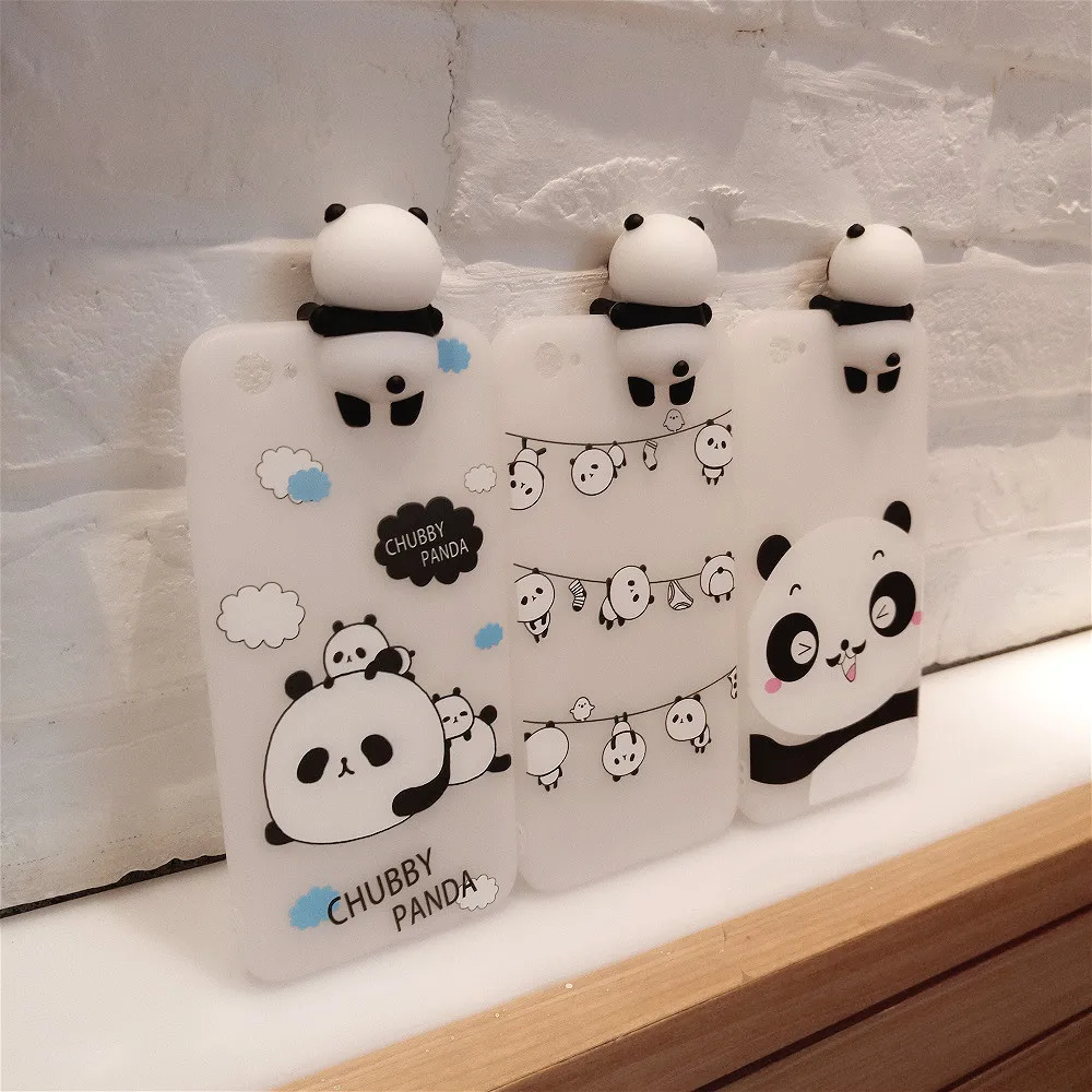KISSCASE 3D Cartoon Cases For iPhone 7 8 6 6s Case Panda Cute Korean Silicone Plus X Covers Capinhas Coques |