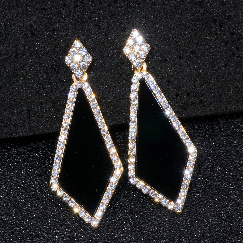 2018 New Style Deisgn Simple Geometric Earrings Brincos Luxury Crystal Long Drop For Women Fashion Party Jewelry WX071 | Украшения и