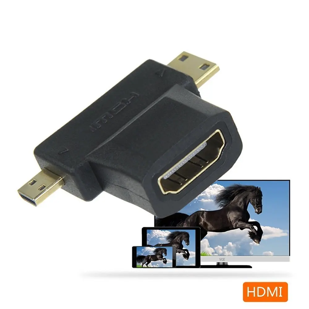 KUYiA 3 в 1 Mini Micro Male HDMI C D Type to A Female конвертер адаптер | Электроника