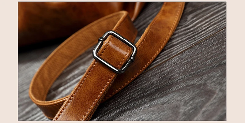 Kajie Fashion Genuine Leather Women's Messenger Crossbody Bag Oil Wax Large Tote Women Leather Handbags Female Shoulder Bag