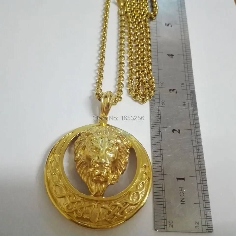 Колье с подвеской в виде головы льва для мужчин ювелирное изделие классическом
