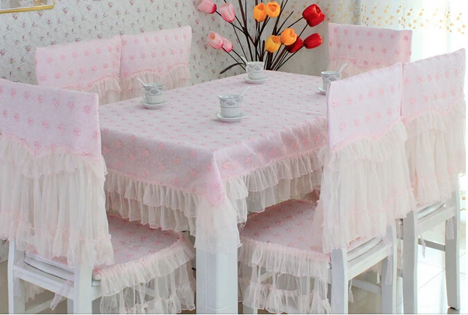 Round Table Cloths For Weddings Embroidered Tablecloths Pink Cloth And Chair Cover Set Mesa Redonda | Дом и сад