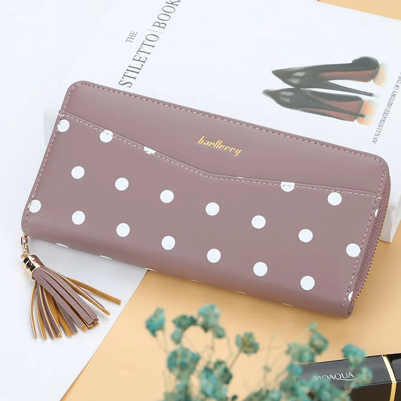 Для женщин s кошельки и длинный бумажник в крапинку с Бизнес держатель для карт