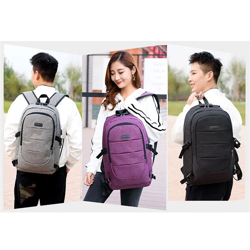 Высокое качество Большой Ёмкость Для женщин USB Рюкзак mochila masculina ноутбук рюкзаки