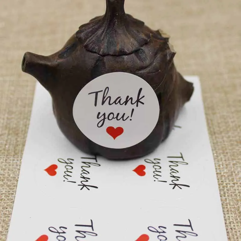 100 шт цветок белые наклейки этикетки спасибо клейкие из крафт-бумаги для