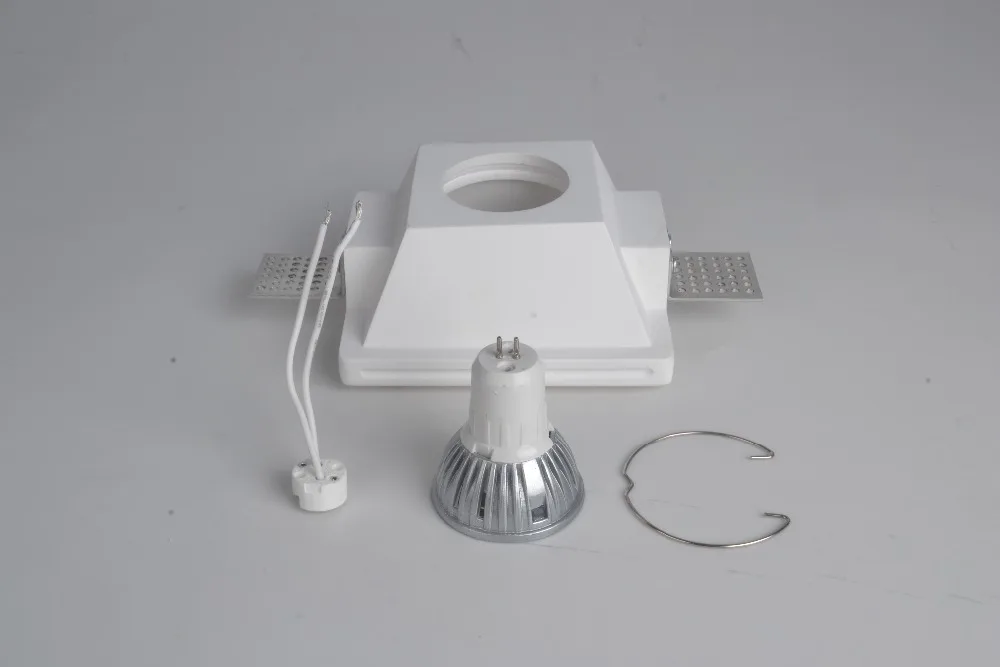 Гипсовый специальный квадратный светодиодный светильник встраиваемый белый