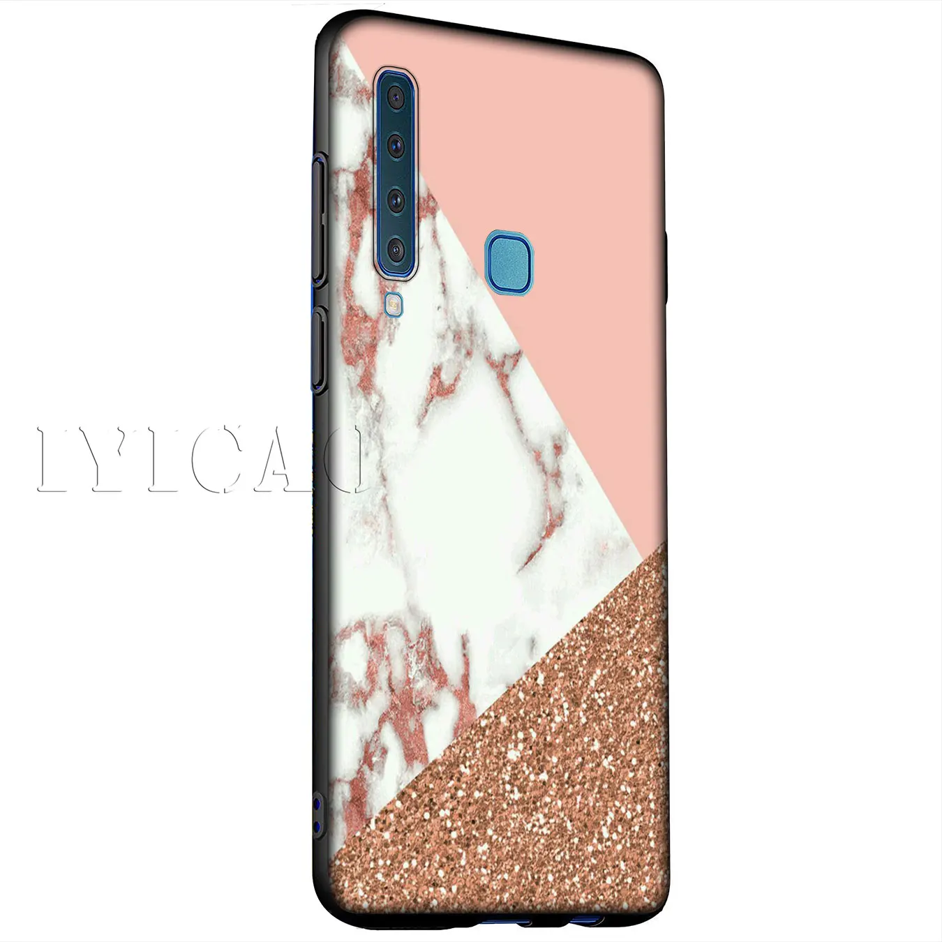 IYICAO Gold Pink rose Glitter Dust Silicone Soft Case for Samsung Galaxy A6 Plus A9 A8 A7 2018 A3 A5 2016 2017 Note 9 8 |