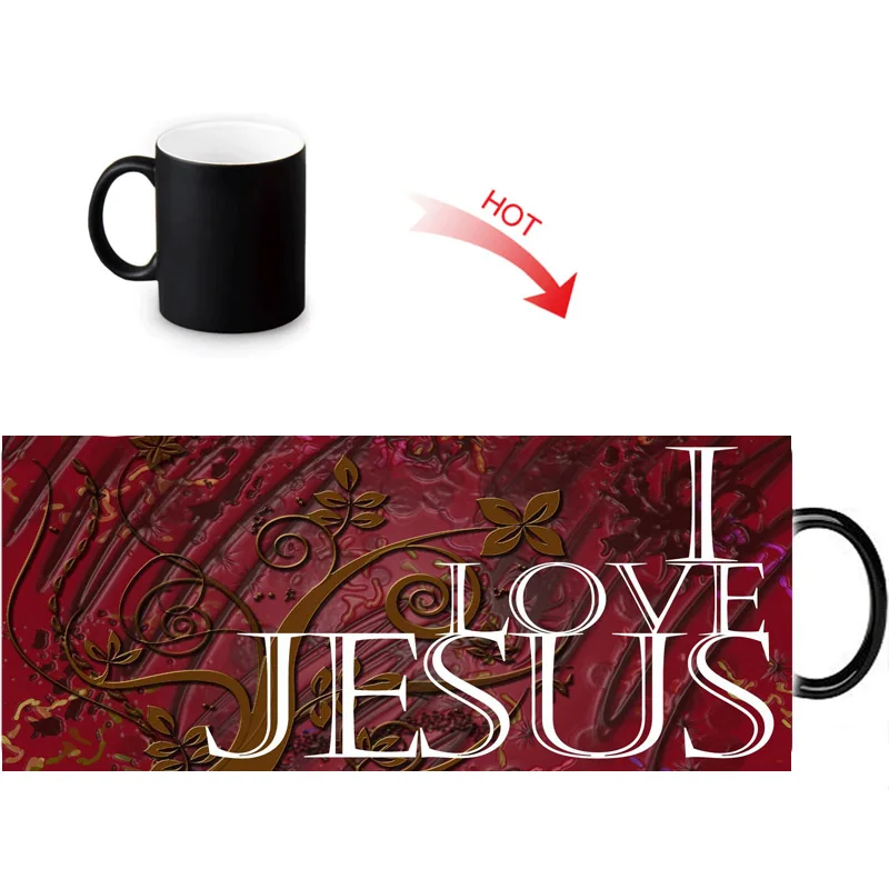 Заказная тепловая кружка с надписью Jesus Love молочное пиво кофе керамические