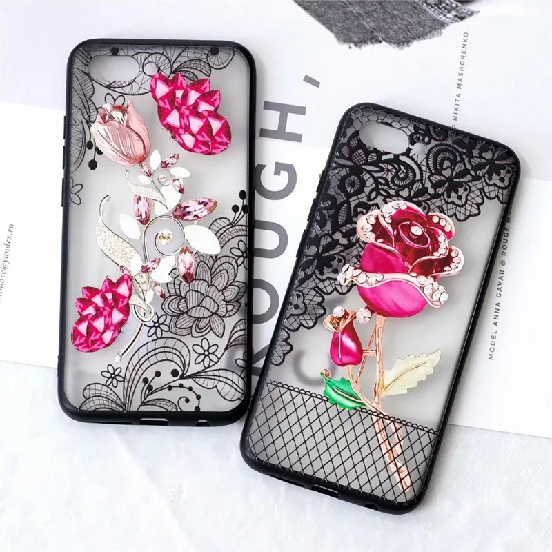 Lace Flower Phone Case For Huawei P20 Lite P20Pro Honor 10 Mate Pro Soft Silicone Back Cover Fundas | Мобильные телефоны и