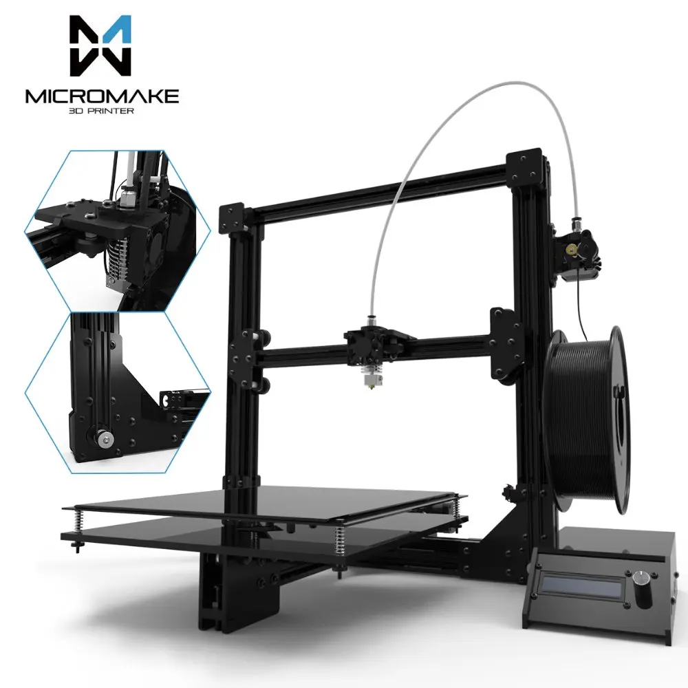 Micromake 3d принтер большой размер печати 245*245*260 мм Micromake C1 металлический лист/Arcylic H-boxxz структура DIY Kit