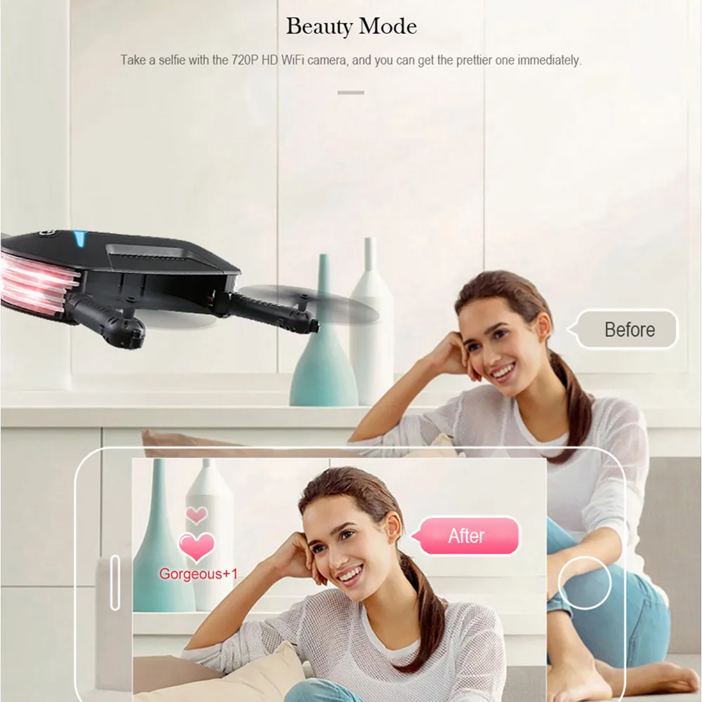 JJR/C JJRC H37 Mini Baby Elfie Selfie 720P WIFI FPV W/режим удержания высоты без головы RC Дрон