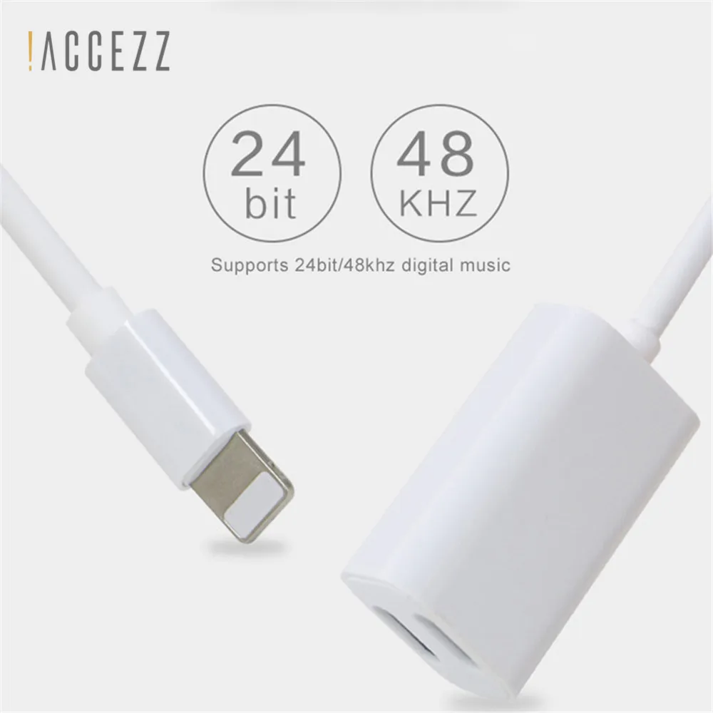 ! ACCEZZ двойной зарядный адаптер освещения для Iphone аудио iPhone X 7 8 plus IOS сплиттер