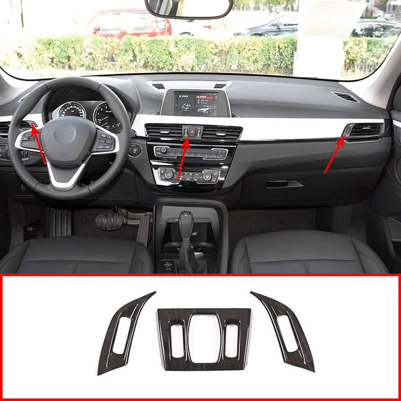 3 шт. черное дерево для BMW X1 F48 2016 2019 АБС пластик приборной панели вентиляционная
