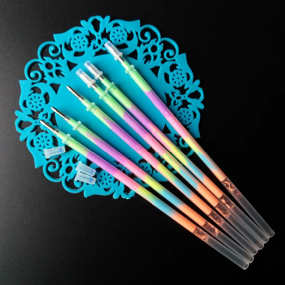 

10pcs/lot Multi Color Rainbow Refill Highlighters Gel Pen Ball Point Pen Students Painting Graffiti Fluorescent Refill